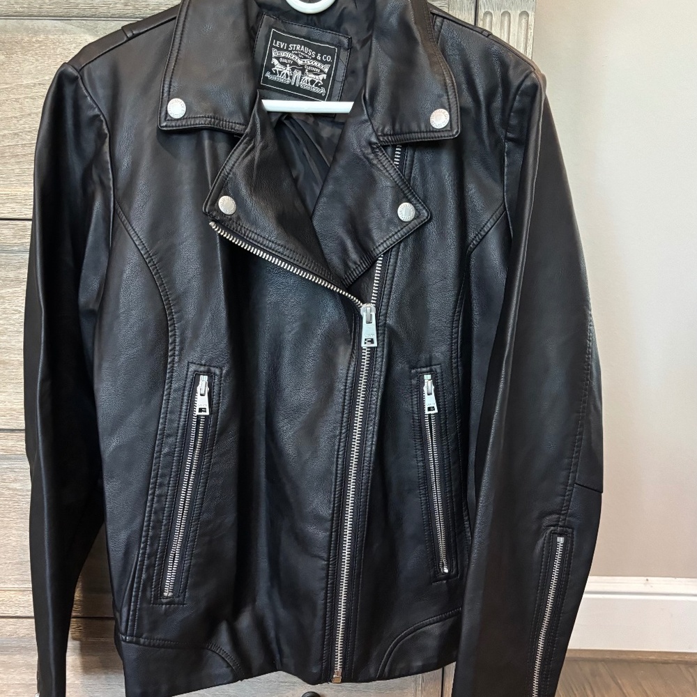 Black leather jacket